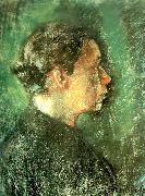 kathe kollwitz sjalvportratt i profil till hoger oil painting on canvas